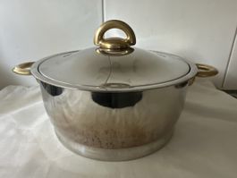 Pfanne Kuhn Rikon 22 cm Edelstahl mit Deckel gebraucht