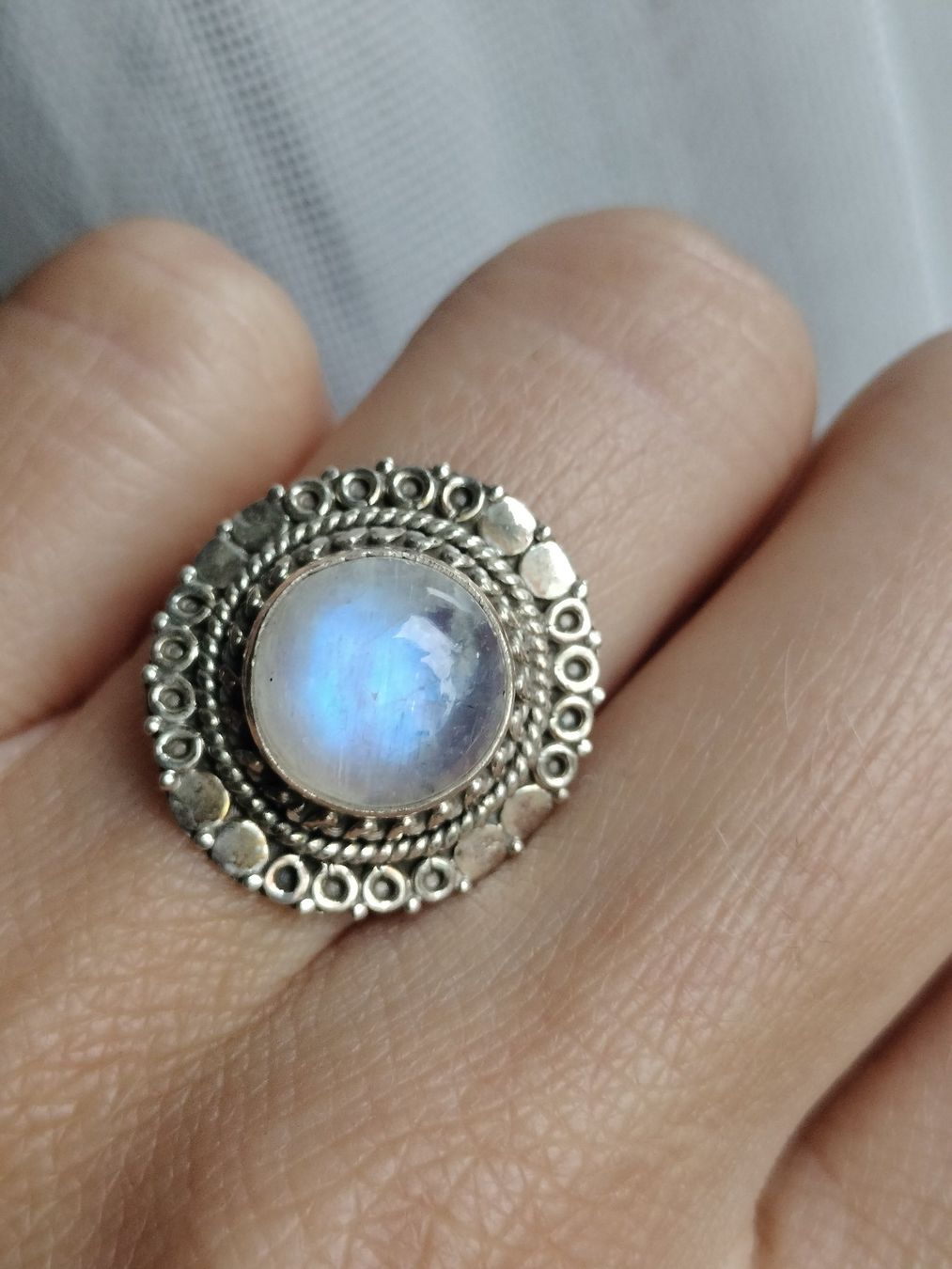 Anelli: Regenbogen Mondstein Ring 925 Solid Sterling Silber – Nuovo (secondo la descrizione) da Schwyz venduto da els_7cys 4