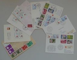 1963, 9 Briefe mit Block+Ausschnitten W39+W40, guter Posten