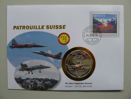 2019, Patrouille Suisse Numisbrief "80 J. Flughafen Emmen"