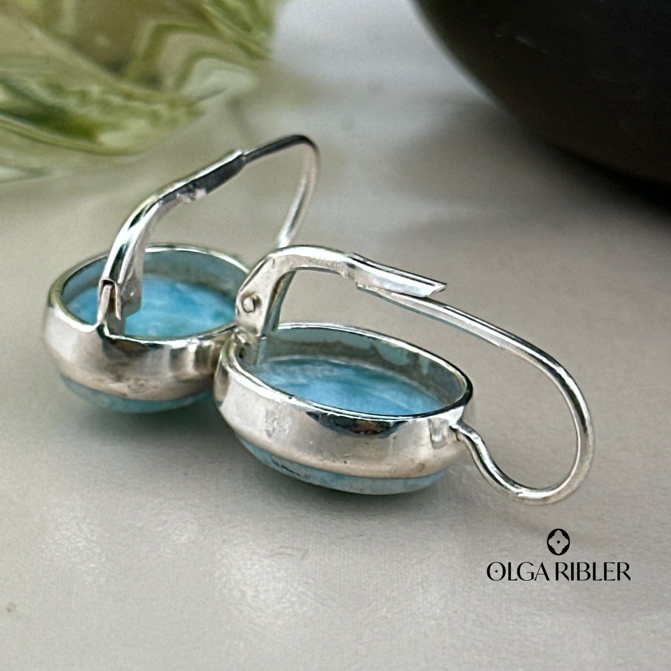 Olga Ribler Ohrringe & -stecker: Larimar-Ohrhänger – Sterling Silber – Neu (gemäss Beschreibung) aus Luzern von byolgaribleroutlet 3