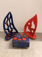 Vintage Keramik Set Signiert Skulpturen Dose Unikat blau rot
