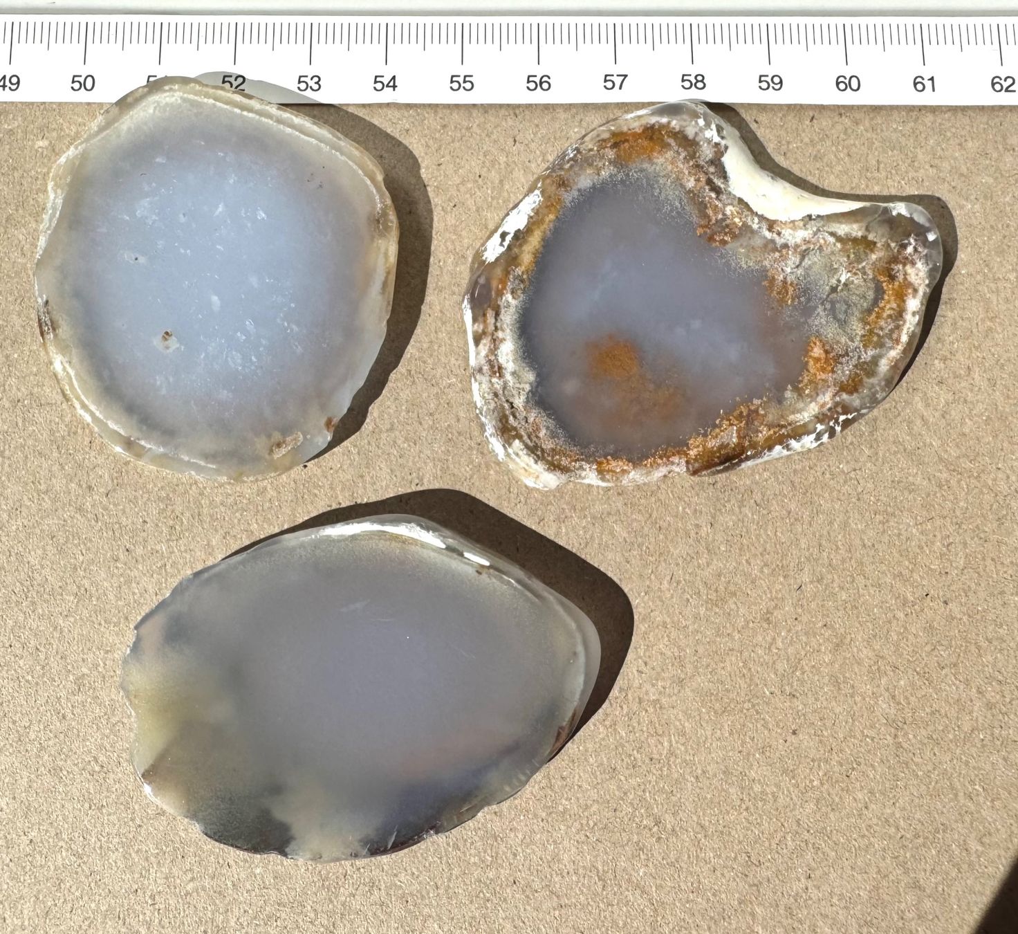 Edelsteine: Calzedon.    Scheiben  top Sammlung.  wunderschön poliert – Neu und originalverpackt aus Leuggern von gemshow 7