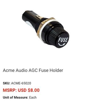 Elektronikbauteile: ACME Audio Labs - High End Sicherungshalter – Neu und originalverpackt aus Pfäffikon (ZH) von 5777 1