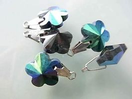 Anhänger Blume   schwarz-vitrail   16mm