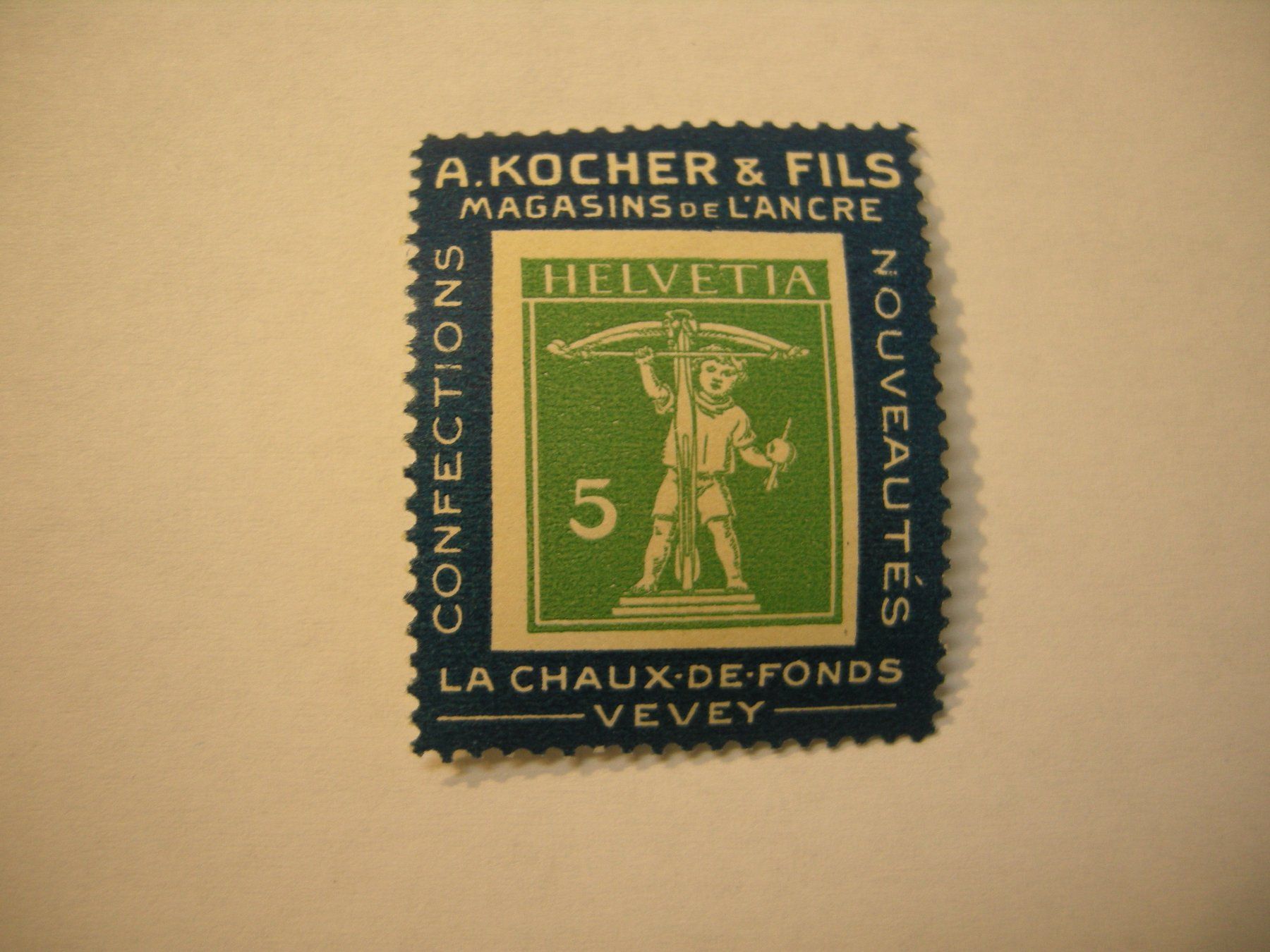 Tutti i francobolli: KOCHERMARKE JUNI 1909, TYPE 1, 2B BLAU, POSTFRISCH – Usato da Rüti ZH venduto da jupi1945 1