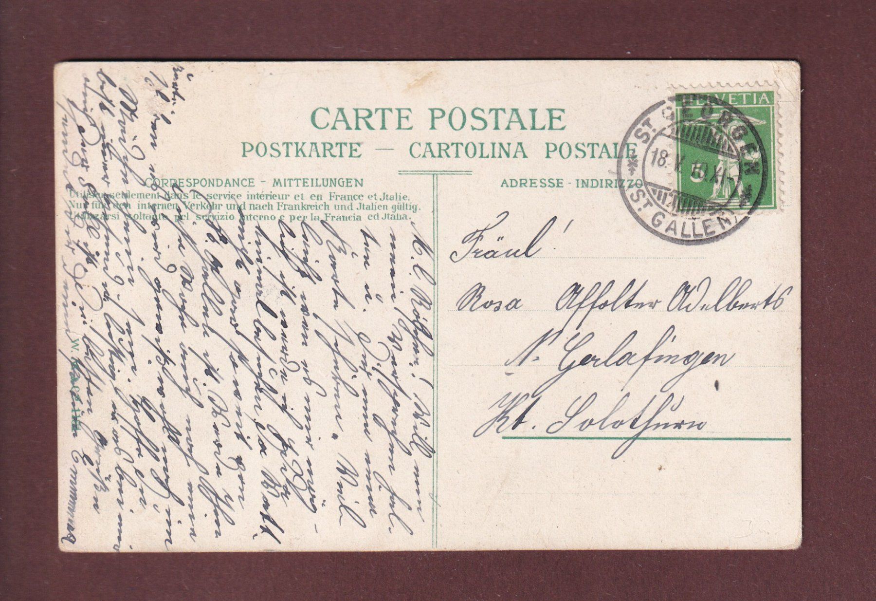 Cartoline postali: ST. GALLEN - Bahnhofplatz - 1910 // Falte // – Usato da Pully venduto da nicecards 1