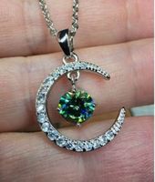 Collier argent avec diamant de moissanite de 1 ct certifié