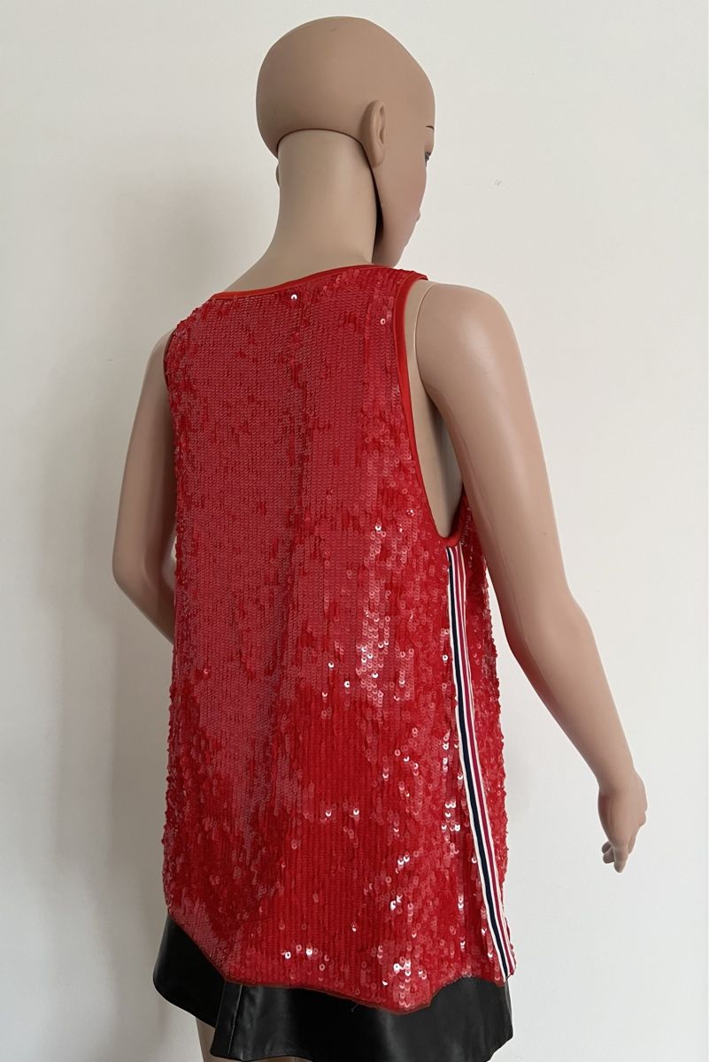Marc Cain Tops: Marc Cain Pailletten Top, rot, 3/38 – Gebraucht aus Bergdietikon von pinkerton13 2