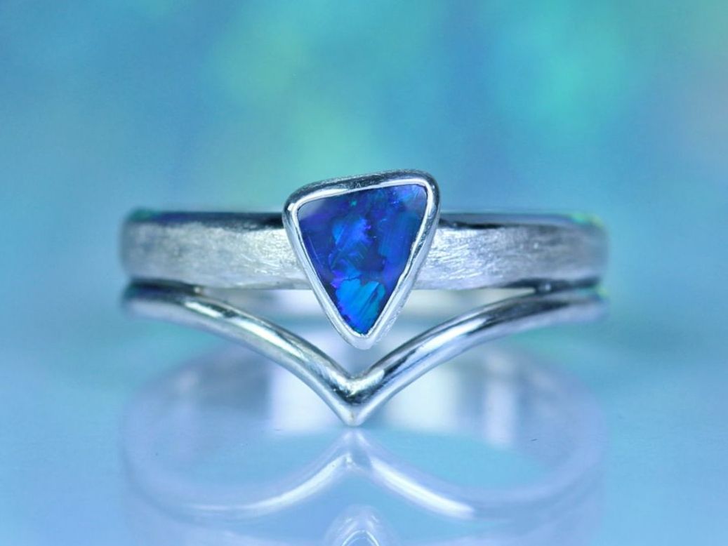 Anelli: LUNA SERENA Boho Silberring mit australischem Opal · EU 58 – Nuovo e nell'imballaggio originale da Bern venduto da OSONO.Design 3