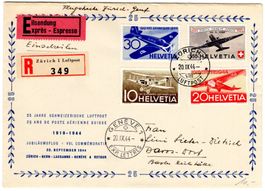 25 Jahre Schweiz. Luftpost - R-Express Jubiläumsflug 1944