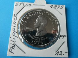 Philippinen 1975,  5 Piso F. Marcos   Polierte Platte