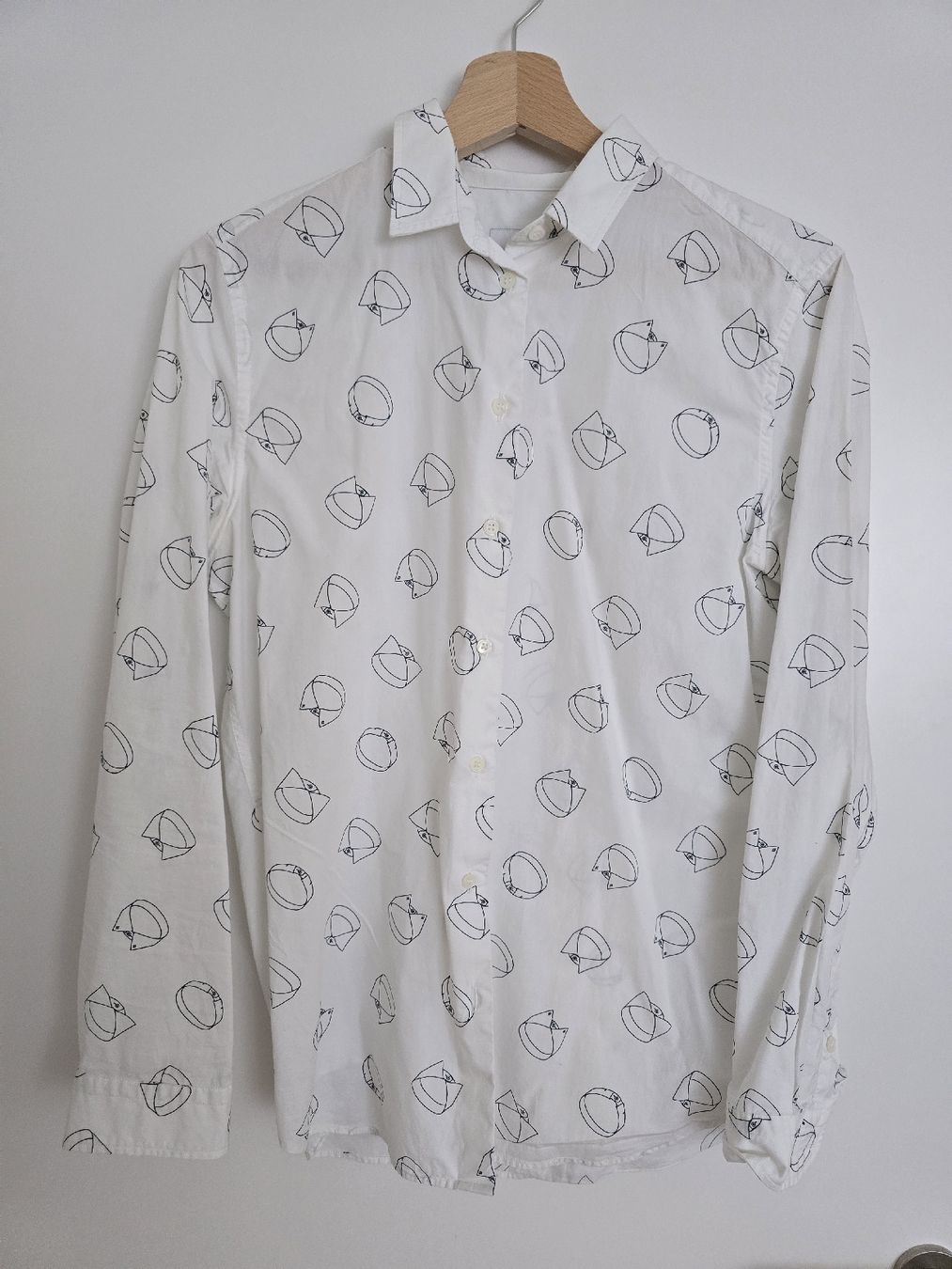 Camicette: Alain Figaret Shirt White Patterned Classic Fit Size 40 – Usato da bern venduto da gsh_2w9d