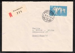 1951 Lunaba Blockausschnitt W32A - auf Bedarfsbrief