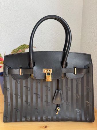 Maison Mollerus Handtasche Schwarz mit Schloss & Schlüssel