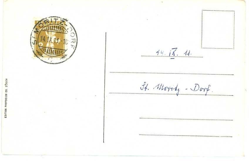 Cartoline postali: St. Moritz Start Bobsleith 1911 belebt – Usato da Dallenwil venduto da montem63 1