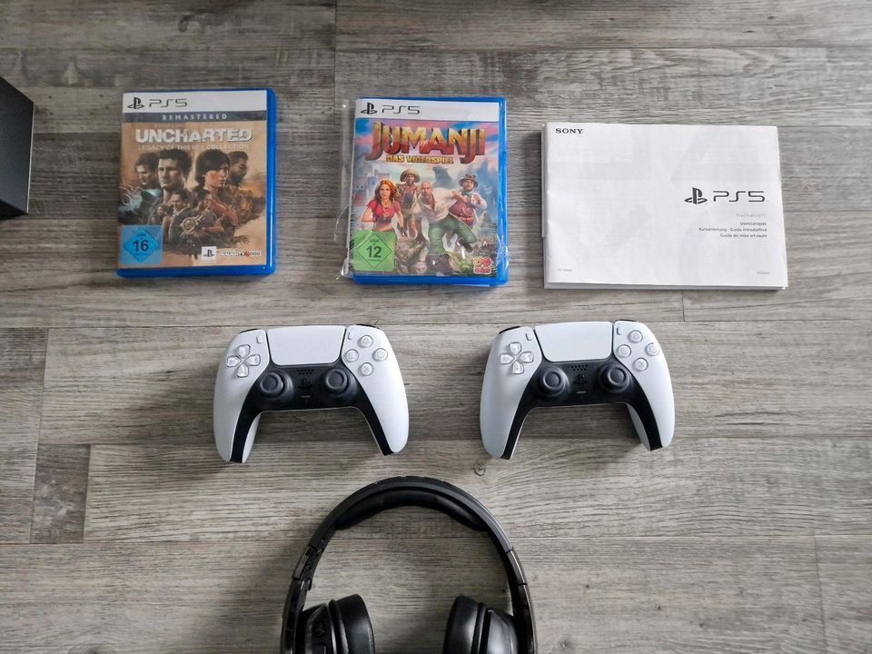 Sony Konsolen: Ps5 Disc Edition mit Garantie 2Spielen&2Controller&Wlan Head – Gebraucht aus Zermatt von  2