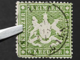 Württemberg Mi-Nr 18 y Volstempel Stuttgart 140 Fr