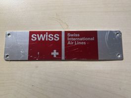 Swiss Flugzeug trolley Schild