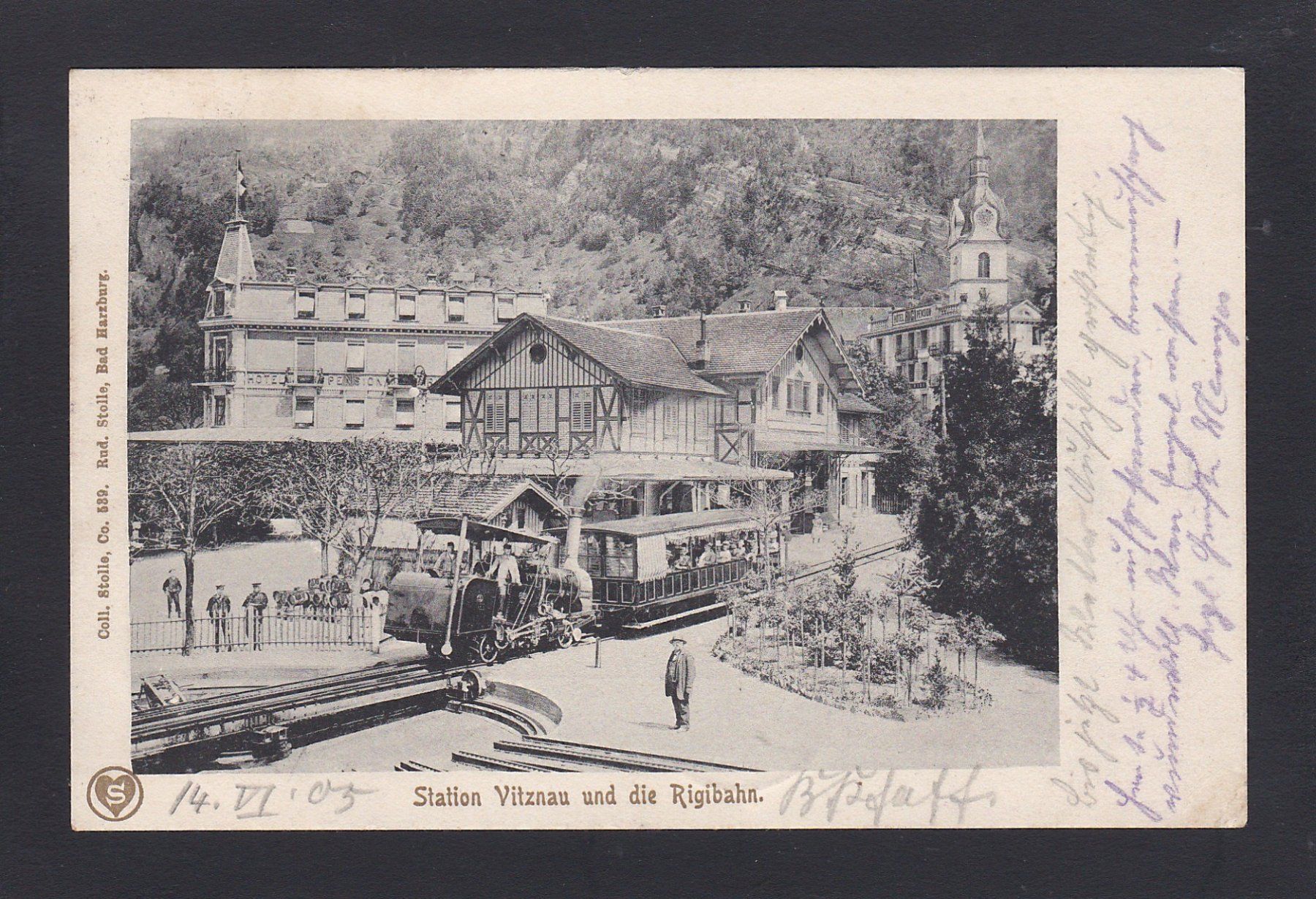 Cartoline postali: RIGIBAHN Station Vitznau, 1905 – Usato da Reiden venduto da cinfis