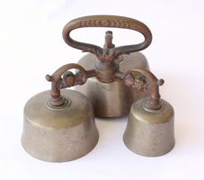 Vintage Dreiteilige Kirchenaltar Handglocke Engelköpfe