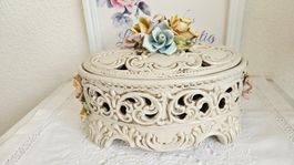 Bonboniere Dose Bassano Keramik Rosen Vintage Keramikdose