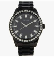 GUESS Damen-Quarzuhr mit Edelstahlarmband, Schwarz