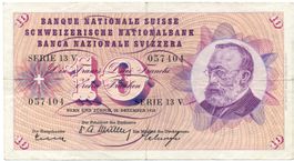 Schweiz 10 Franken 18.12.1958 seltenstes Datum dieser 10-er