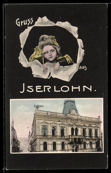 Cartoline postali: Grusskarten-AK Iserlohn, Ansicht vom Rat – Usato da Berlin venduto da bartko-reher