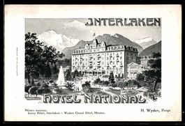 Interlaken, Hotel National, H. Wyder, Pr