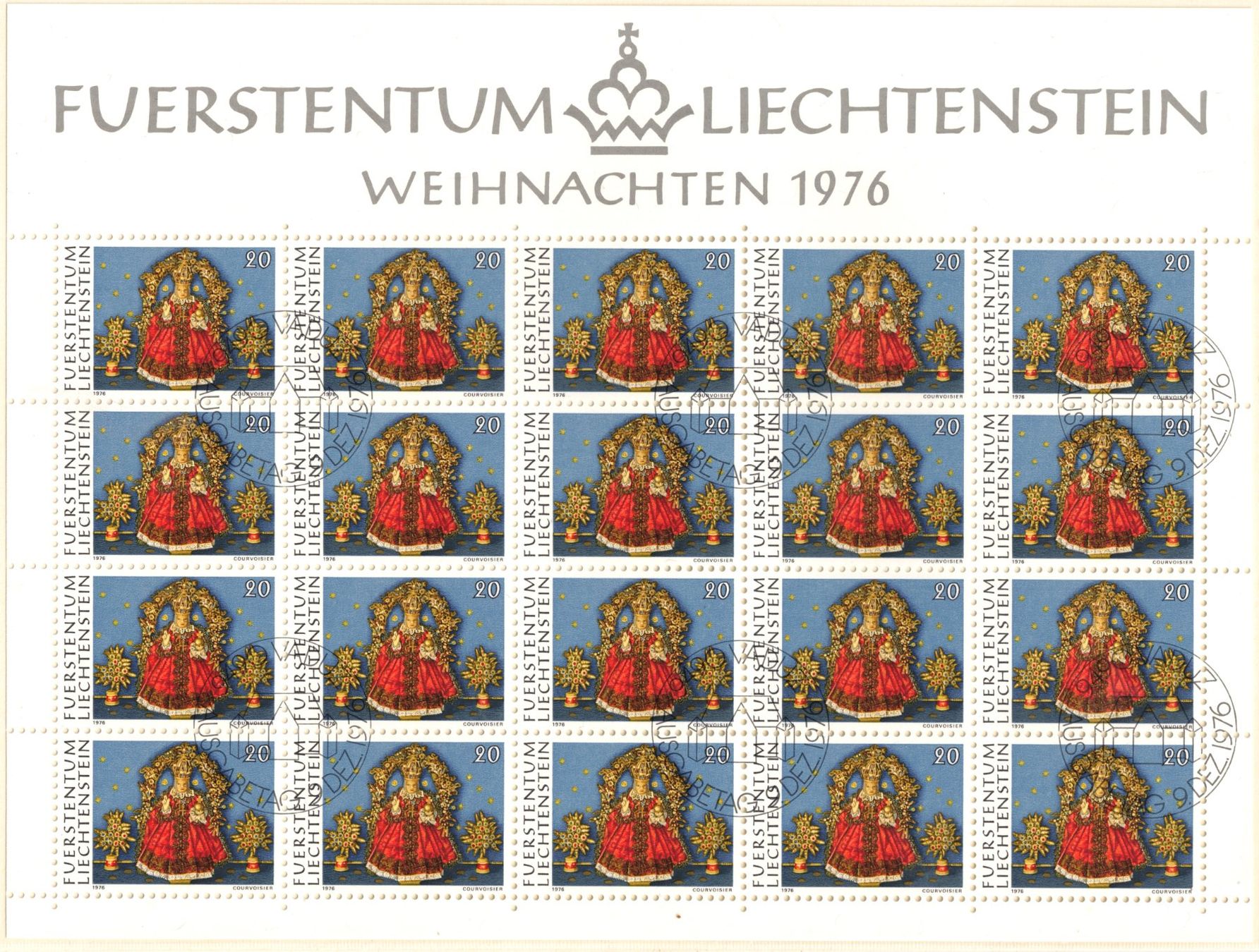 Tutti i francobolli: Kleinbogen Weihnachten  1976      gestempelt Ersttag – Usato da Mellingen venduto da Ginger 3