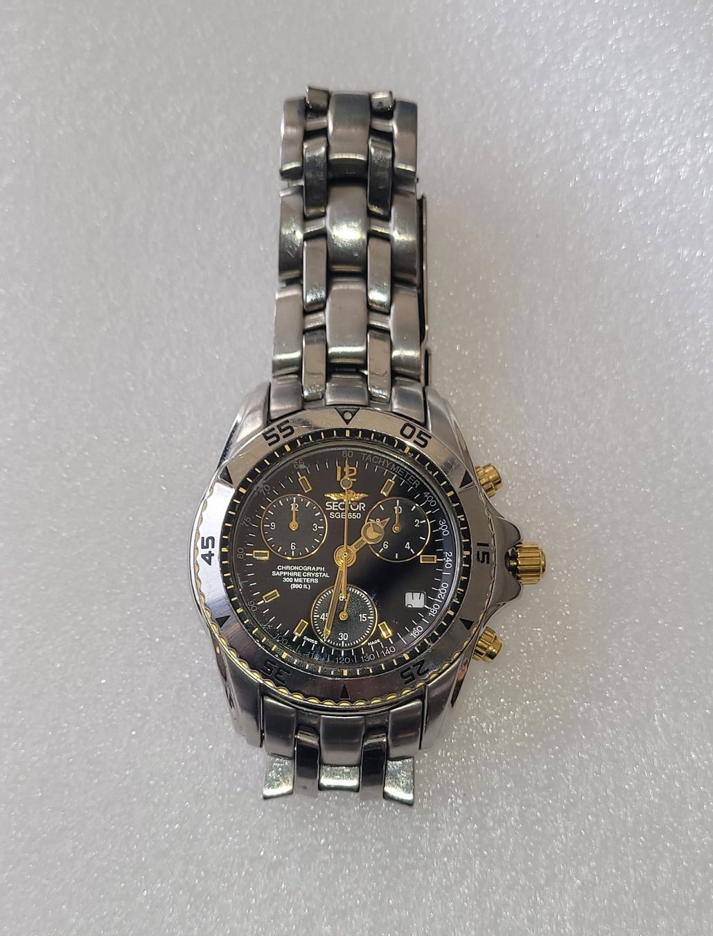 Stainless Steel Sector 650 Anni 90 650 Chronograph Watch Sapphire 