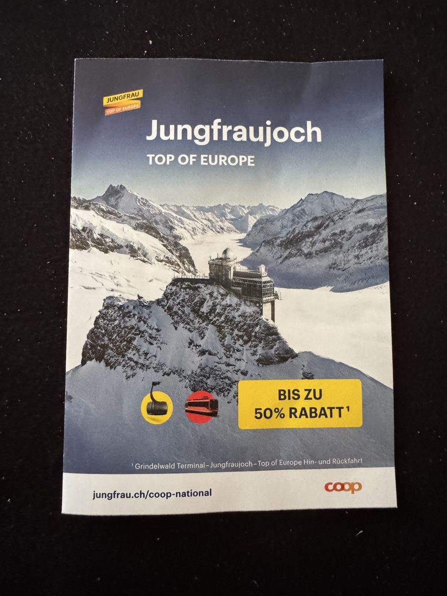 Buoni: Jungfraujoch Gutschein – Nuovo e nell'imballaggio originale da Zürich venduto da Cleopi