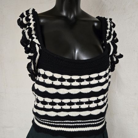 H&M Stricktop, schwarz/weiss, Gr. XL, neu!