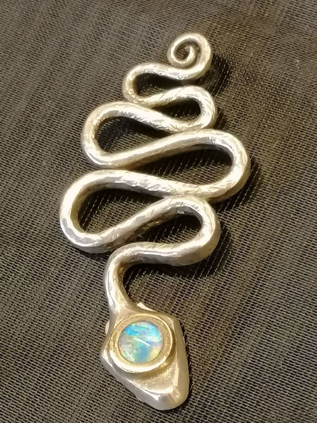 Ciondoli: Schlangenanhänger, Silber/Gold/Opal – Nuovo e nell'imballaggio originale da Rheinfelden venduto da Cleopatra2000