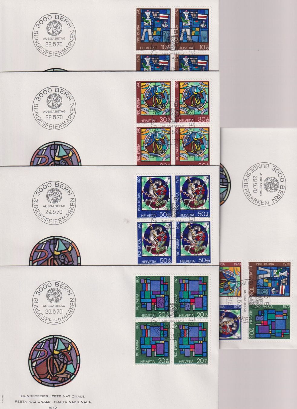 Tutti i francobolli: PP. FDC-Serie 1970. Einzelmarken & Vierer-Blocks. – Nuovo (secondo la descrizione) da Koblenz venduto da Boerse6
