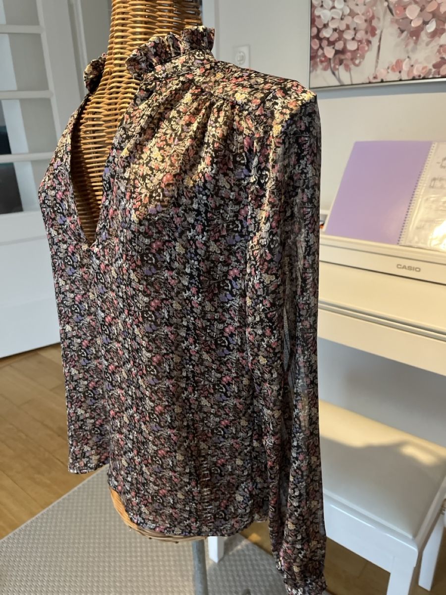 Morgan Camicette: Bluse mit Blumenmuster, Lurex, Morgan,  34/36 – Usato da Solothurn venduto da Bobesch08 4
