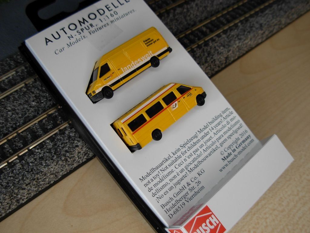 Busch Modelleisenbahnen: N: 2 x CH Postfahrzeuge – Neu (gemäss Beschreibung) aus Oberrieden von Hobbyschiff 1