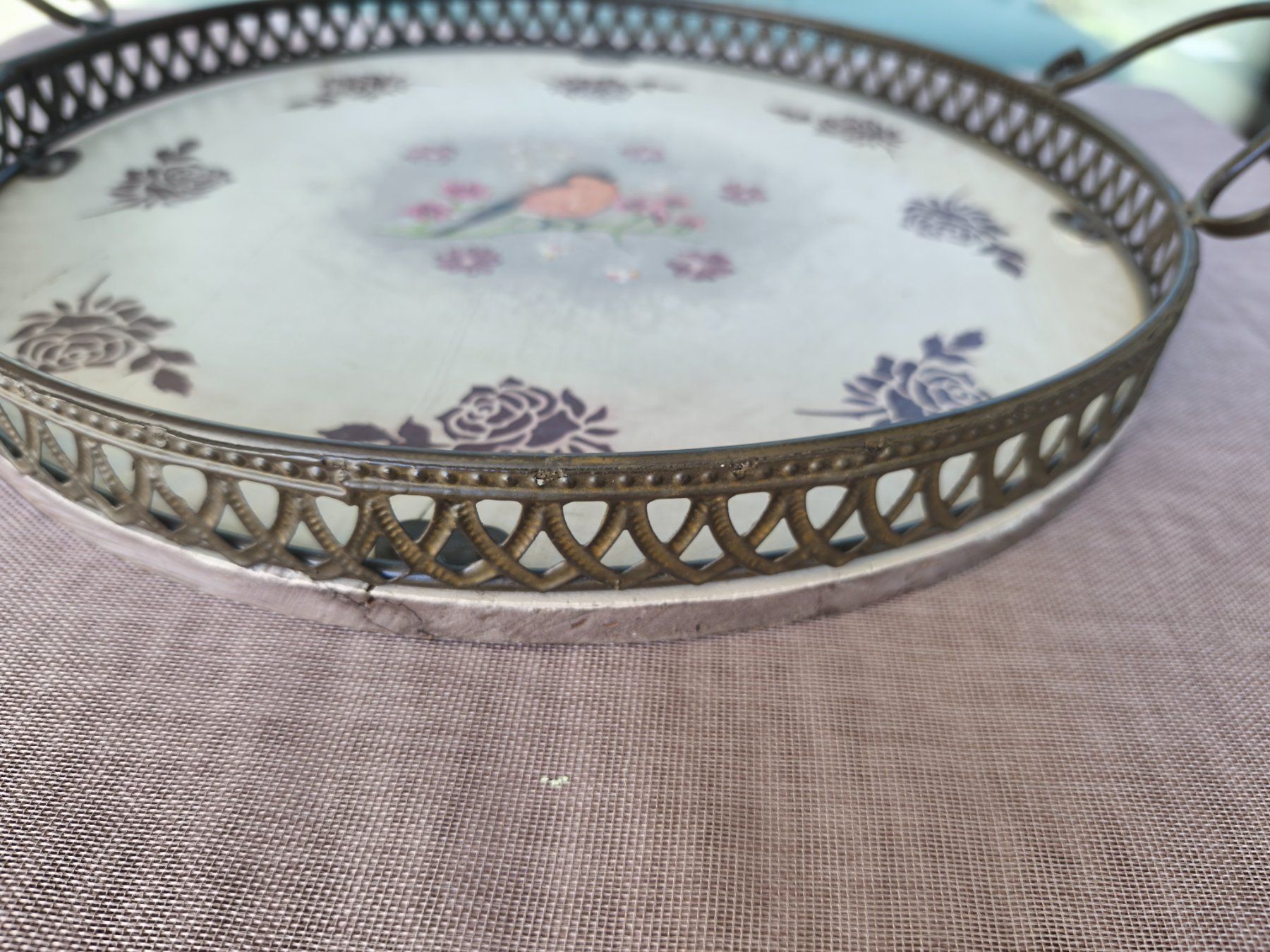 Servierplatten: Tablett shabby chic Vogel – Gebraucht aus Zürich von Jul69 1