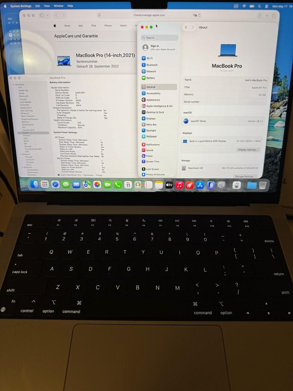 MacBook Pro M1 Pro, 32GB RAM, 1TB SSD, 10C CPU, 16C GPU, US (Gebraucht ...