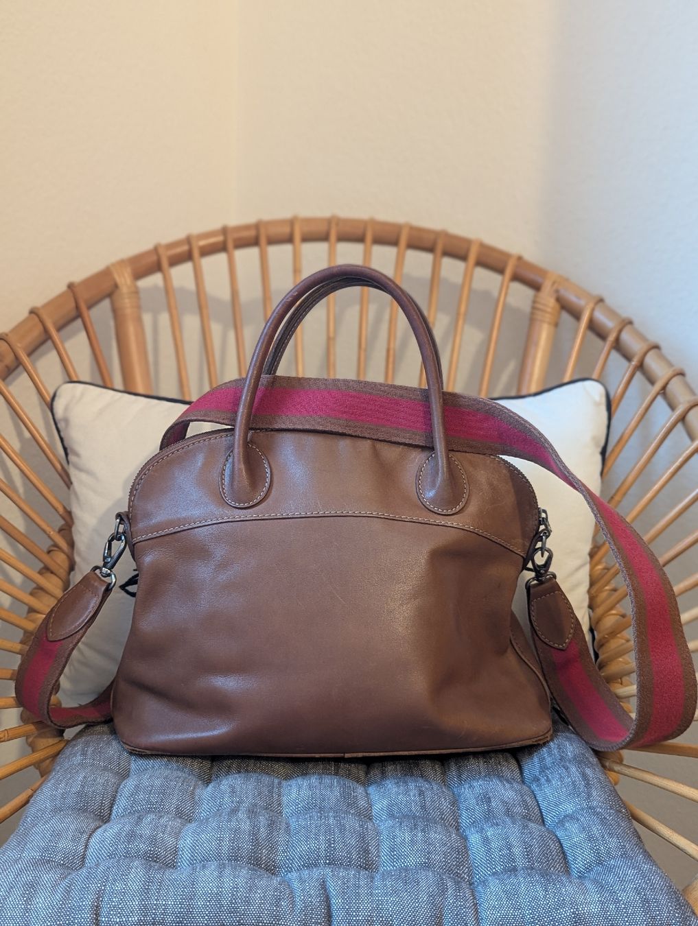 Longchamp Borse da donna: Longchamp Brown Leather Handbag - Timeless Style. – Usato da Schlieren venduto da maseam 2