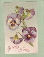 Kitsch Blumen Je pense a vous Reliefkarte 1907