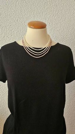 Hochwertige, echte Endlos SW-Perlen-Kette, absolut neu, 94cm