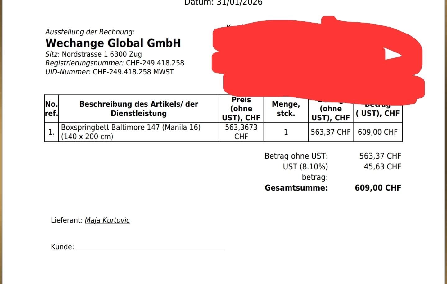 Betten: Boxspring Bett 1400mm – Gebraucht aus Untersiggenthal von Kneipi 5