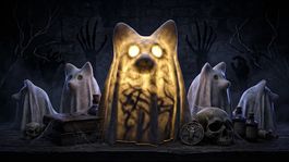 Halloween Geister-Hund Deko-Licht | Spuk-Stimmung LED Leucht