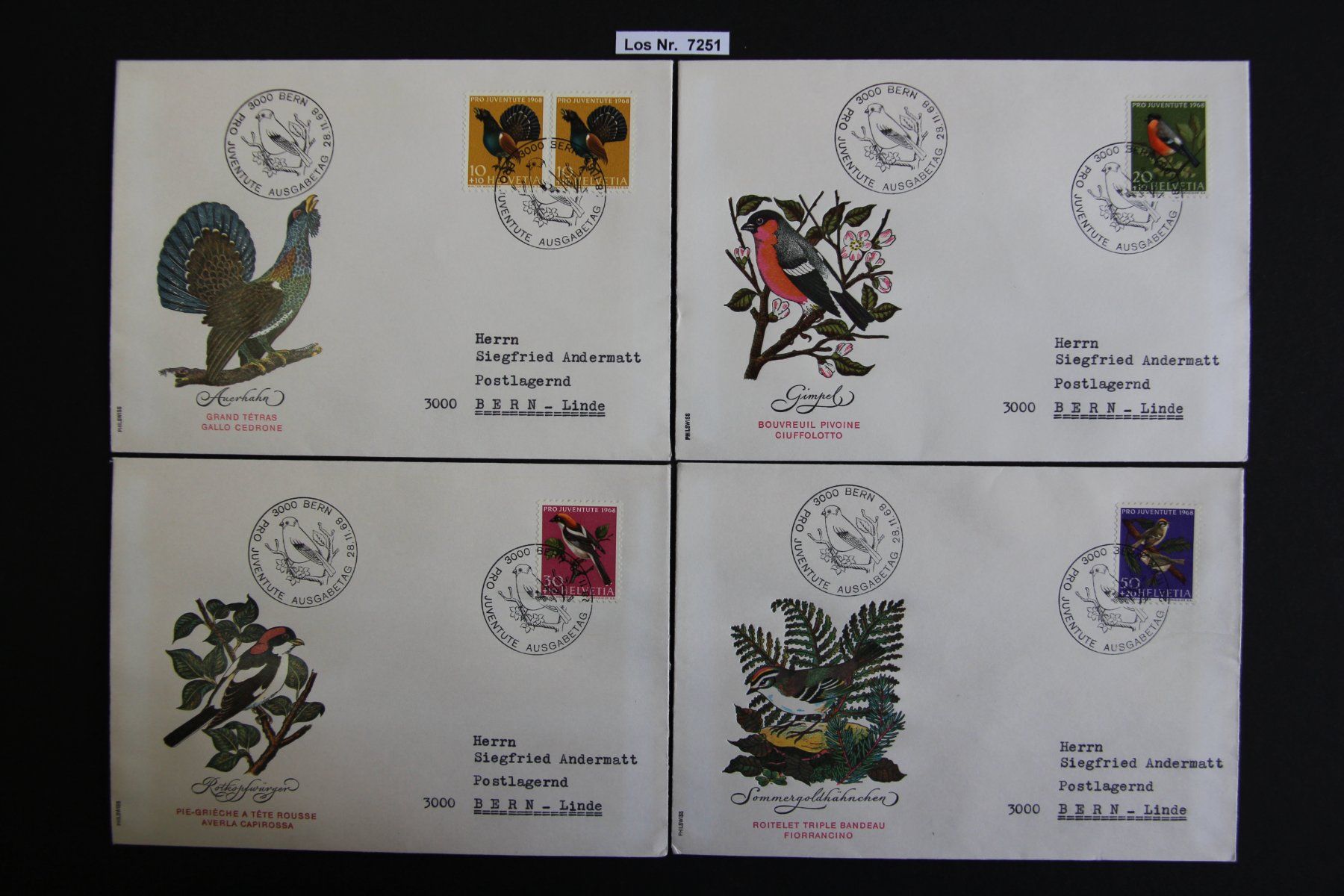 Alle Briefmarken: PJ 1968 Briefe ET gestempelt                        Los 7251 – Gebraucht aus Volken von jukon65 2