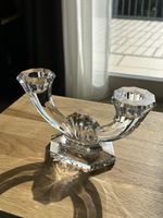 Val Saint Lambert schwerer Kristall-Kerzenhalter, signiert