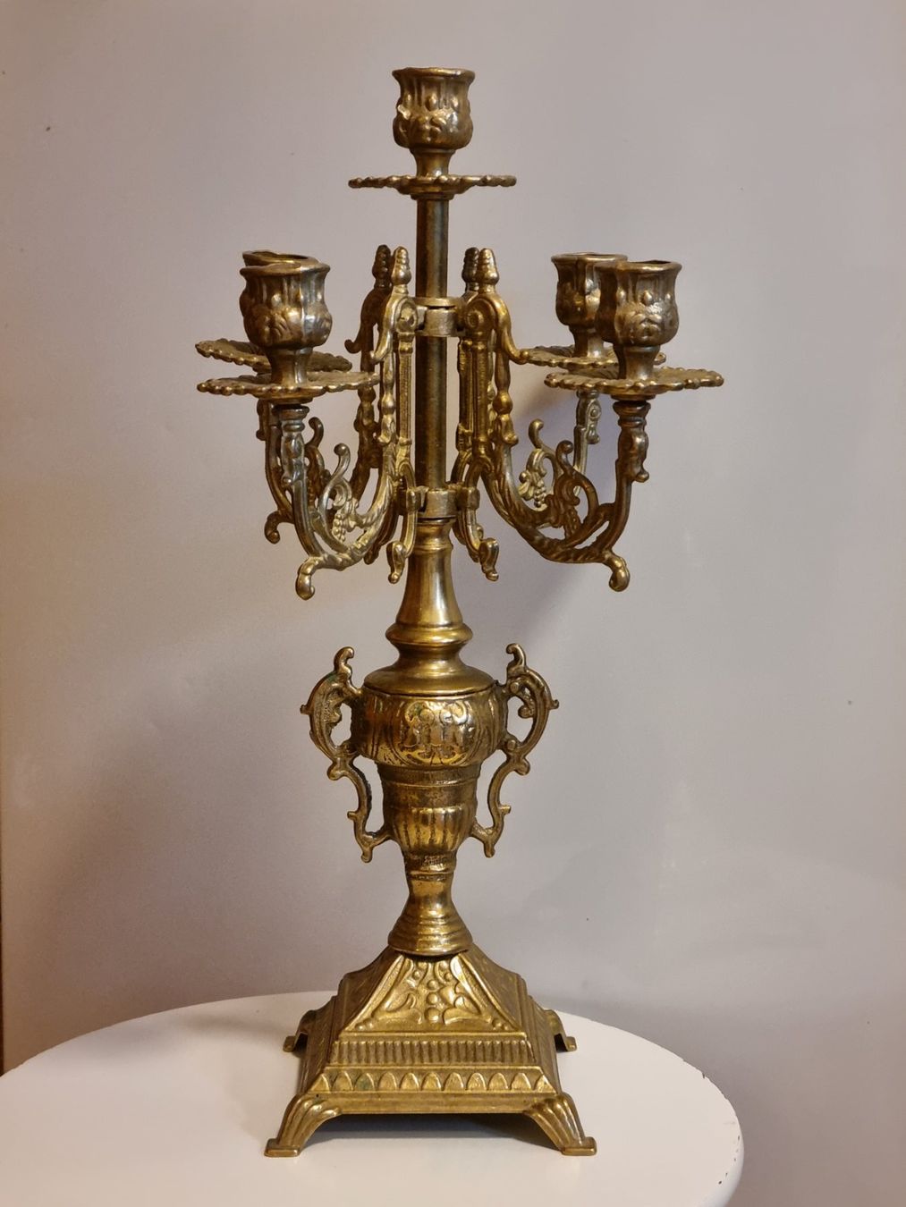 Kerzenständer: Antik Messing Kerzenständer 5-arm 40cm Barock Stil – Gebraucht aus Scharnachtal von devin03 6