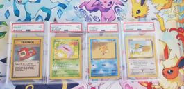 Pokémon Karten 1999 Deutsch 4er Set PSA 9
