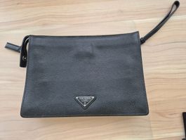 Prada Clutch, Leder, Schwarz, Top Zustand, wie neu!
